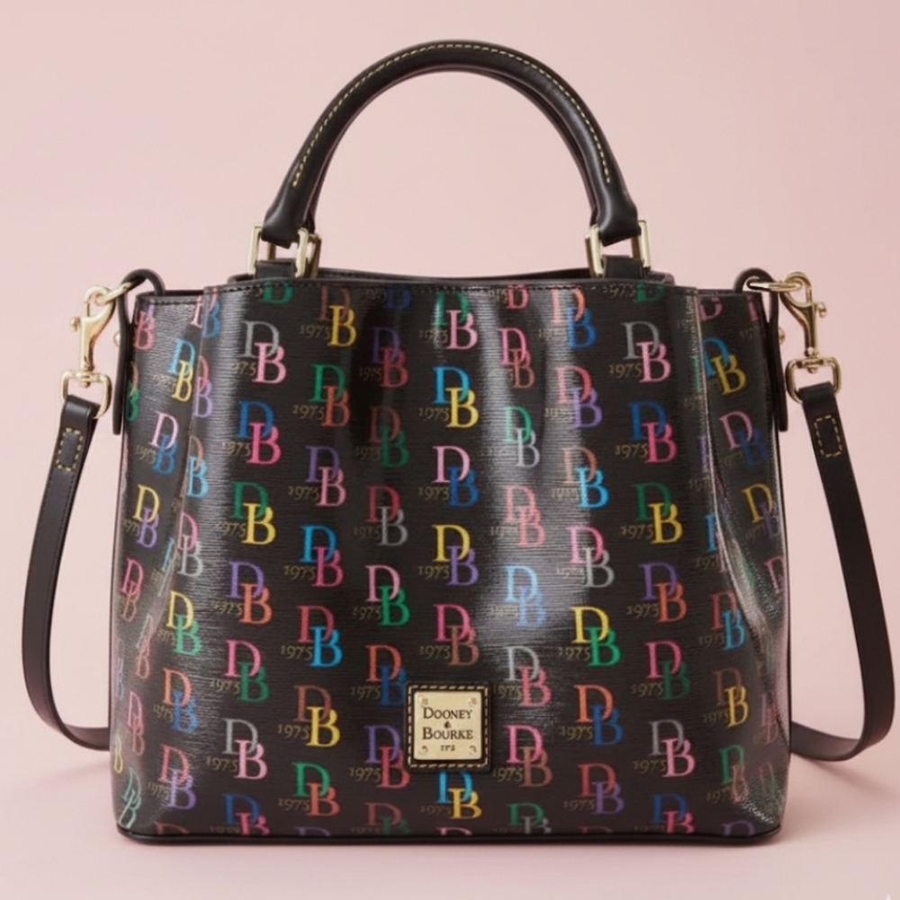 2pc Set: Dooney & Bourke Brenna Satchel & Cherry Bag Charm🍒 - Picture 2 of 12